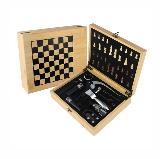 Bamboo Wine Accessories &Chess Gift Set